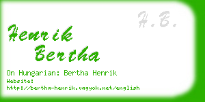 henrik bertha business card